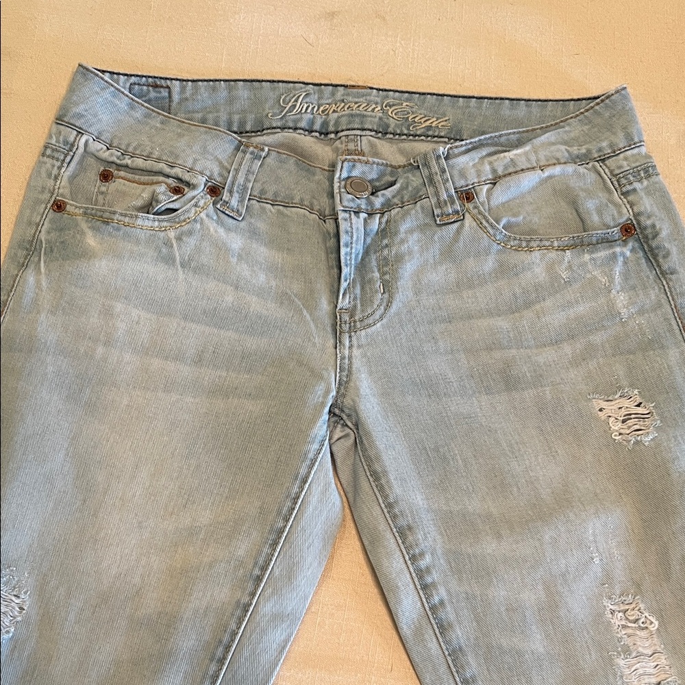 American Eagle Outfitters Light Blue Women's Jeans Favorite Boyfriend